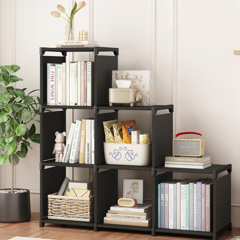 Closet Organizers and Storage 6 Cube Storage Organizer Portable Closet Shelves Cabinet for Bedroom Living Room Office Lightweight Metal Rack Plastic