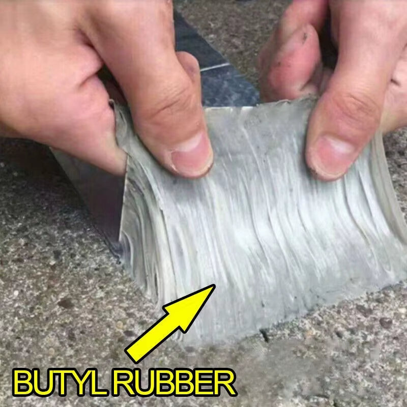 1Roll Super Waterproof Self-Adhsive Tape,Butyl Rubber Aluminium Foil Adhesive Repair,For Roof and Duct Seal and Fastening