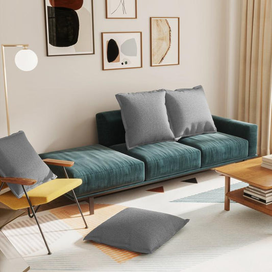 Square Combination Floor Seating Cushion, Meditation Cushion Japanese Tatami Floor Cushion, Sofa Balcony Pad Linen 20 * 20 * 6 Inches Grey
