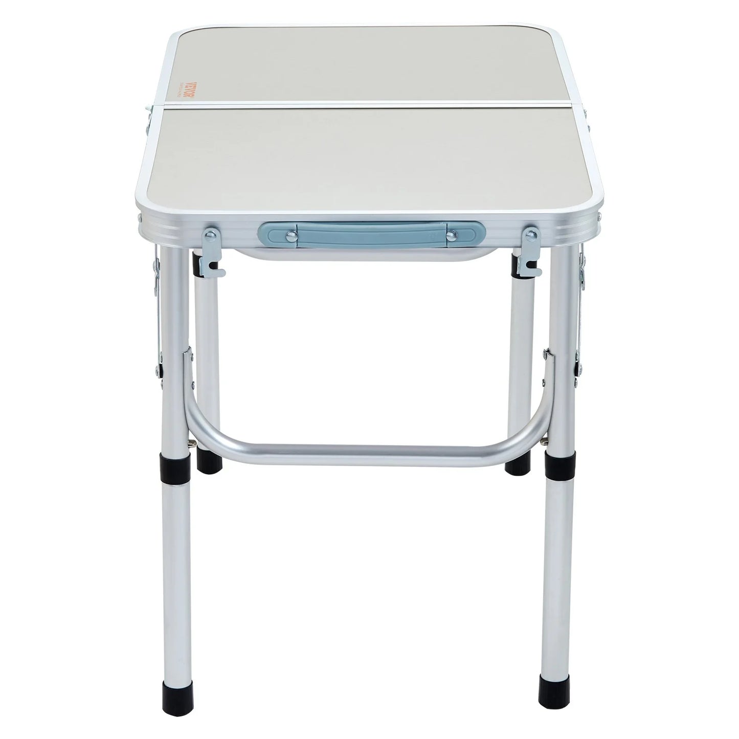 VEVOR Folding Camping Table, Adjustable Height Outdoor Portable Side Tables, Lightweight Fold up Table, Aluminum & MDF Ultra Compact Work Table, for Cooking, Beach, Picnic, Travel, 24X16 Inch, Silver
