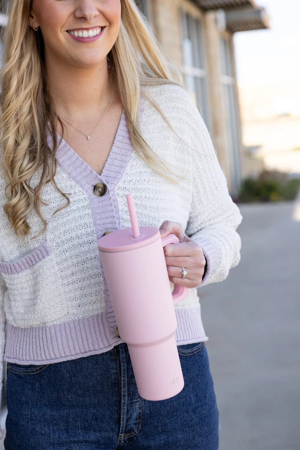 40 Fl Oz Insulated Stainless Steel Trek Tumbler with Straw Lid|Blush