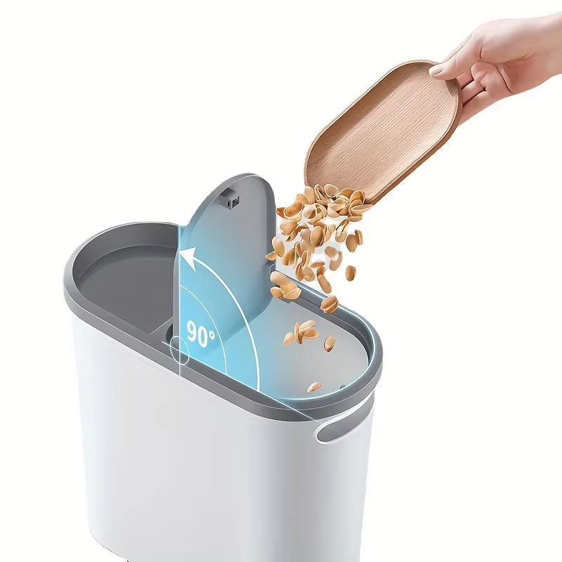 10L Large Capacity Silent Closed Plastic Bathroom Garbage Bin - Space Saving Design, Creative Household Gap Garbage Bin