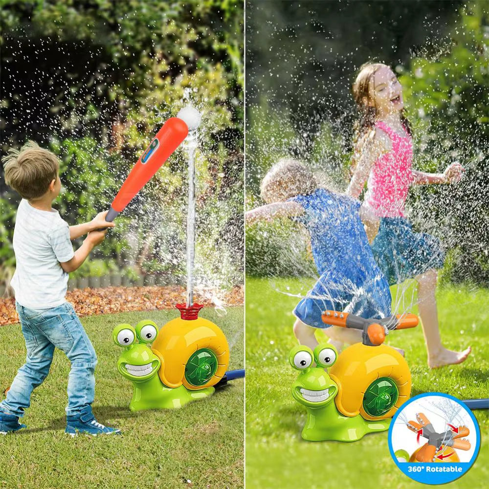 2 in 1 Water Sprinkler Baseball Toy Cartoon Snail Summer Garden Lawns Water Toys Spray Water Toys for Summer Lawn Pool Fun