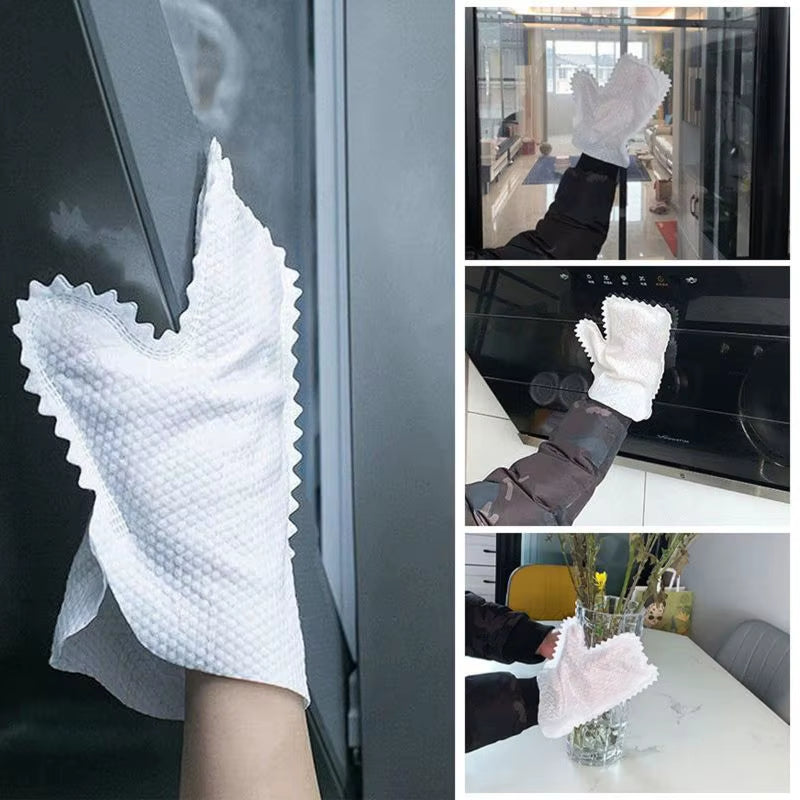 10/20Pcs Non-Woven Dust Cleaning Gloves Reusable Fish Scale Cleaning Duster Gloves Household Kitchen Cleaning Tool