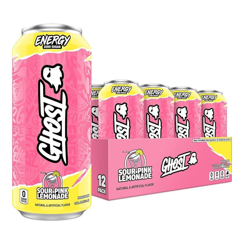 GHOST ENERGY DRINKS - 16Oz Cans - Energy & Focus & No Artificial Colors - 200Mg of Natural Caffeine, L-Carnitine & Taurine - Gluten-Free & Vegan