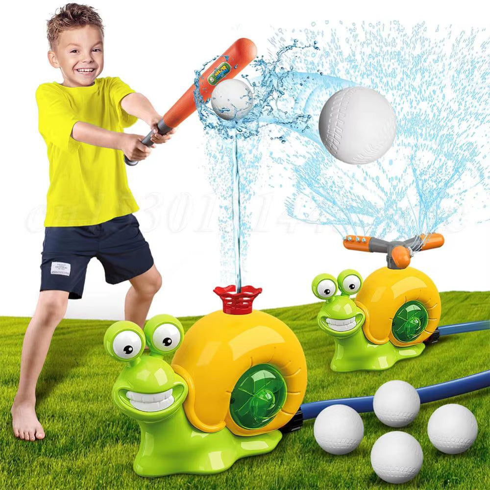 2 in 1 Water Sprinkler Baseball Toy Cartoon Snail Summer Garden Lawns Water Toys Spray Water Toys for Summer Lawn Pool Fun