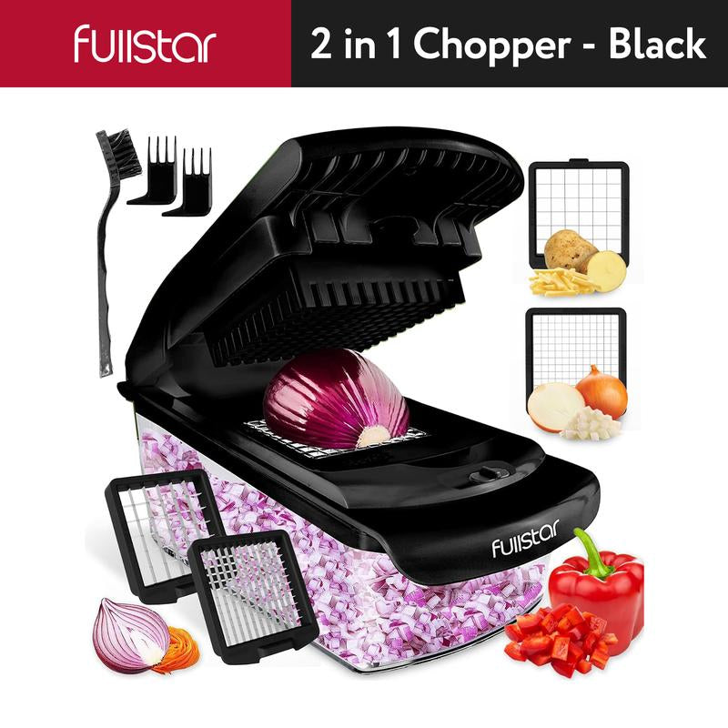 Fullstar Vegetable Chopper - Vegetable Slicer - Onion Chopper with Container - Pro Food Chopper - Slicer Dicer Cutter - Kitchen Gadgets - Chopping - Blade - Handy Set Utensils Stainless Steel