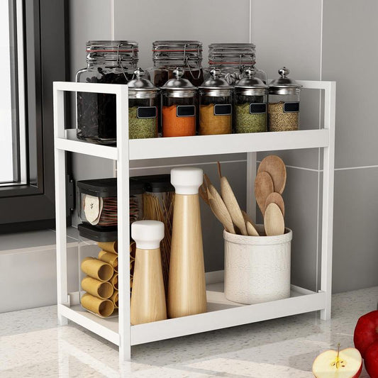 2-Tier Bathroom Storage Rack, Kitchen Spice Rack, Bathroom Dresser Table Cosmetic Storage Shelf, Bathroom Storage Organizer, Easy Installation, Summer for Gift