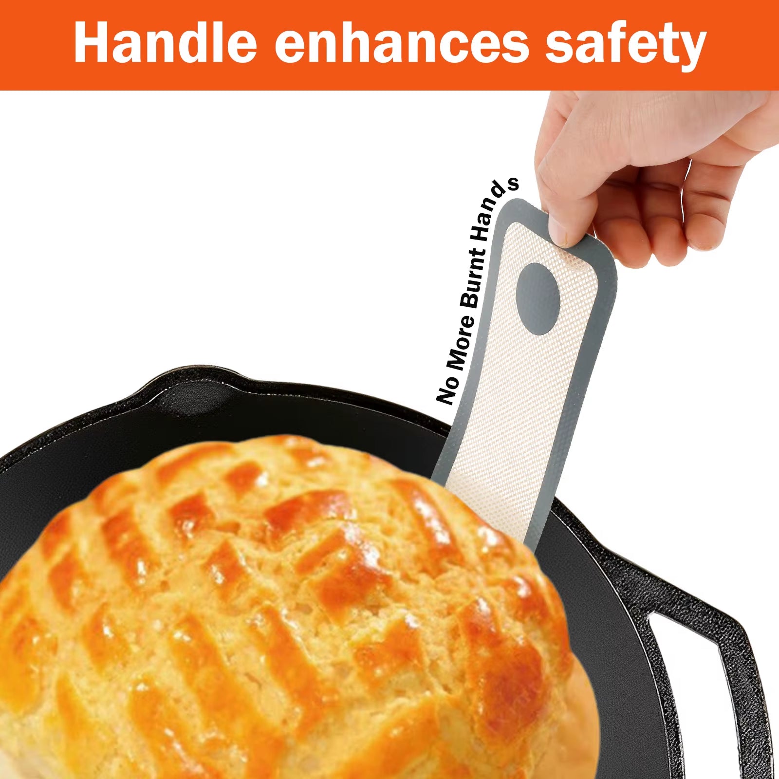2Pcs Silicone Bread Sling with Long Handle Non Stick round and Oval Sourdough Bread Baking Mat Oven Liner for Transfer Dough