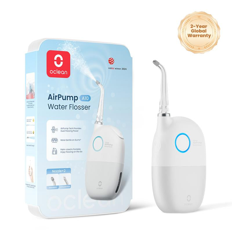 Oclean A10 Water Flosser Palm-Sized, Nozzle Oral Dual Flossing Power with Airpump Tech,Best for Braces,Storage Waterproof