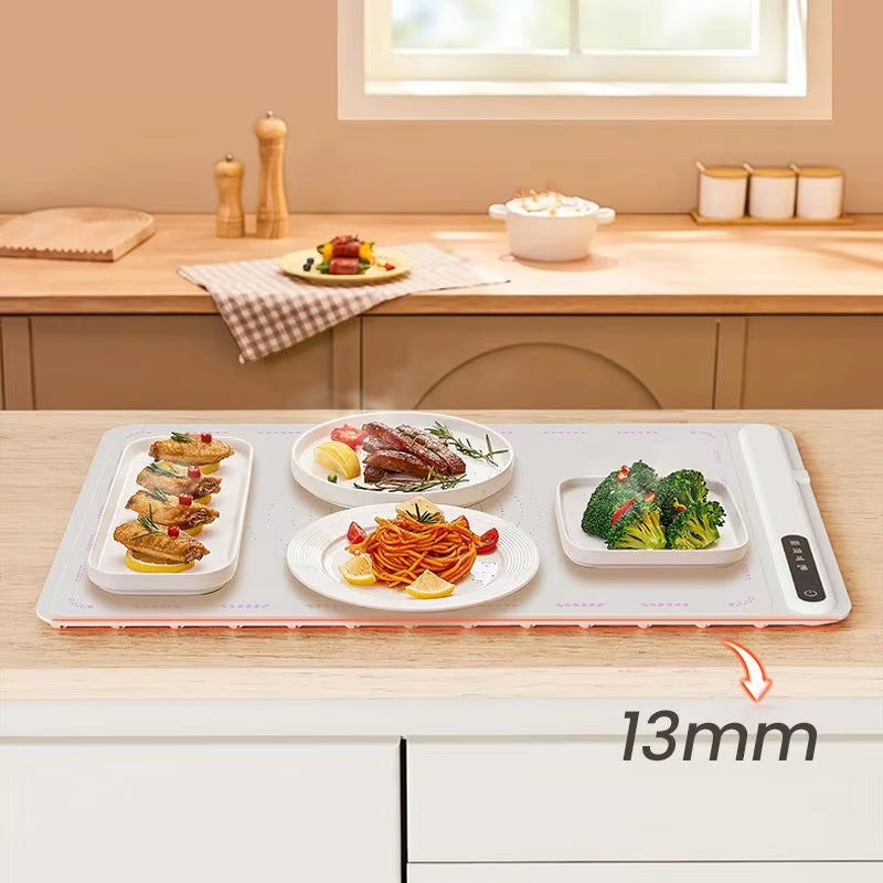 Electric Warming Tray with Adjustable Temperature Foldable Fast Heating Electric Warming Hot Plate for Buffets Family Gatherings