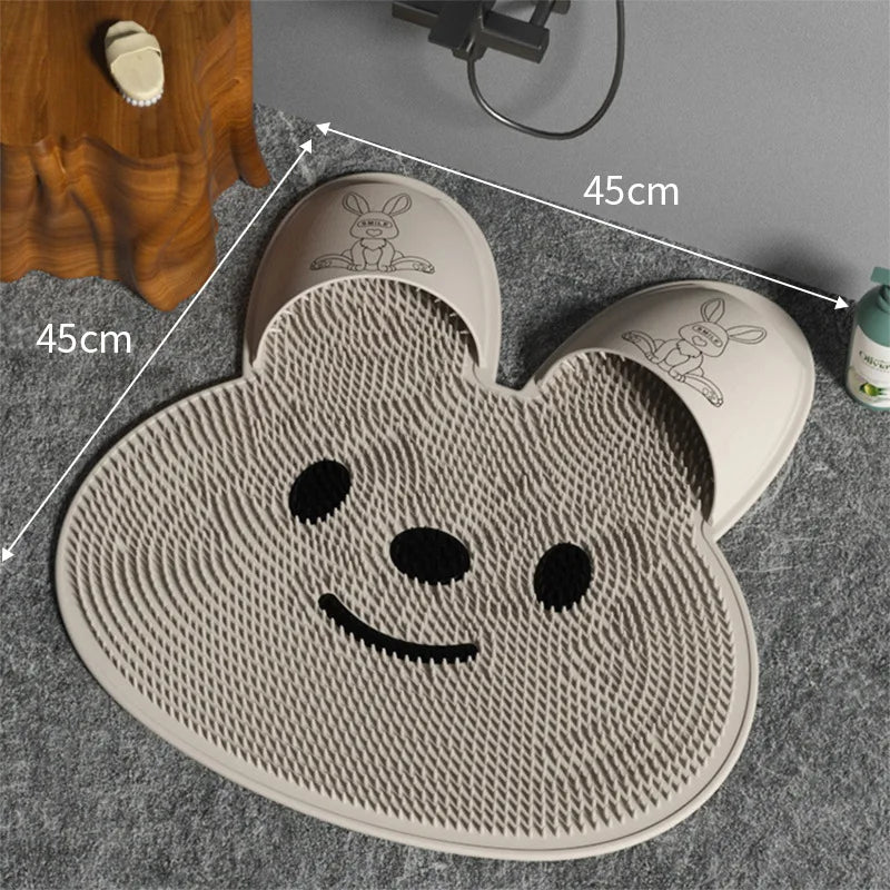 Silicone Rabbit Foot Rubbing Artifact Bathroom Non-Slip Mat Back Rubbing Massage Mat Bath Washing Foot Peeling Shower Room Floor