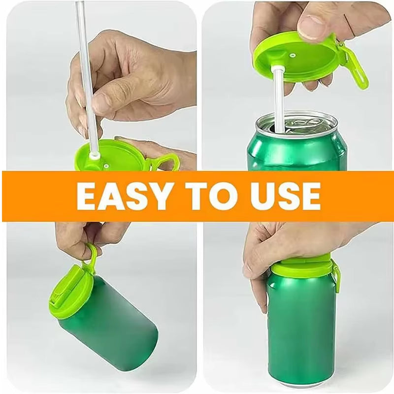 2PCS Soda Can Cover Creative Sealed Silicone Straw Beverage Can Cover Cup Cov Suitable for Canned Beverage Reusable Tank Cover