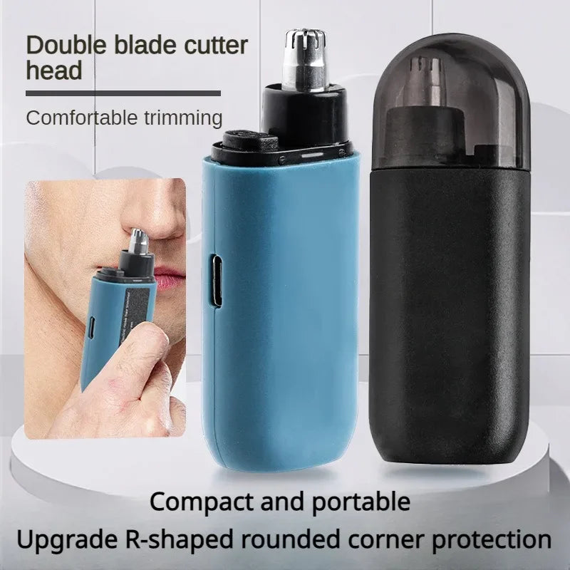 Nose Hair Trimmer USB Charging Dual-Edge Blades Electric Portable Men Mini Nose Hair Trimmer Face Care Kit Tools 7000 RPM