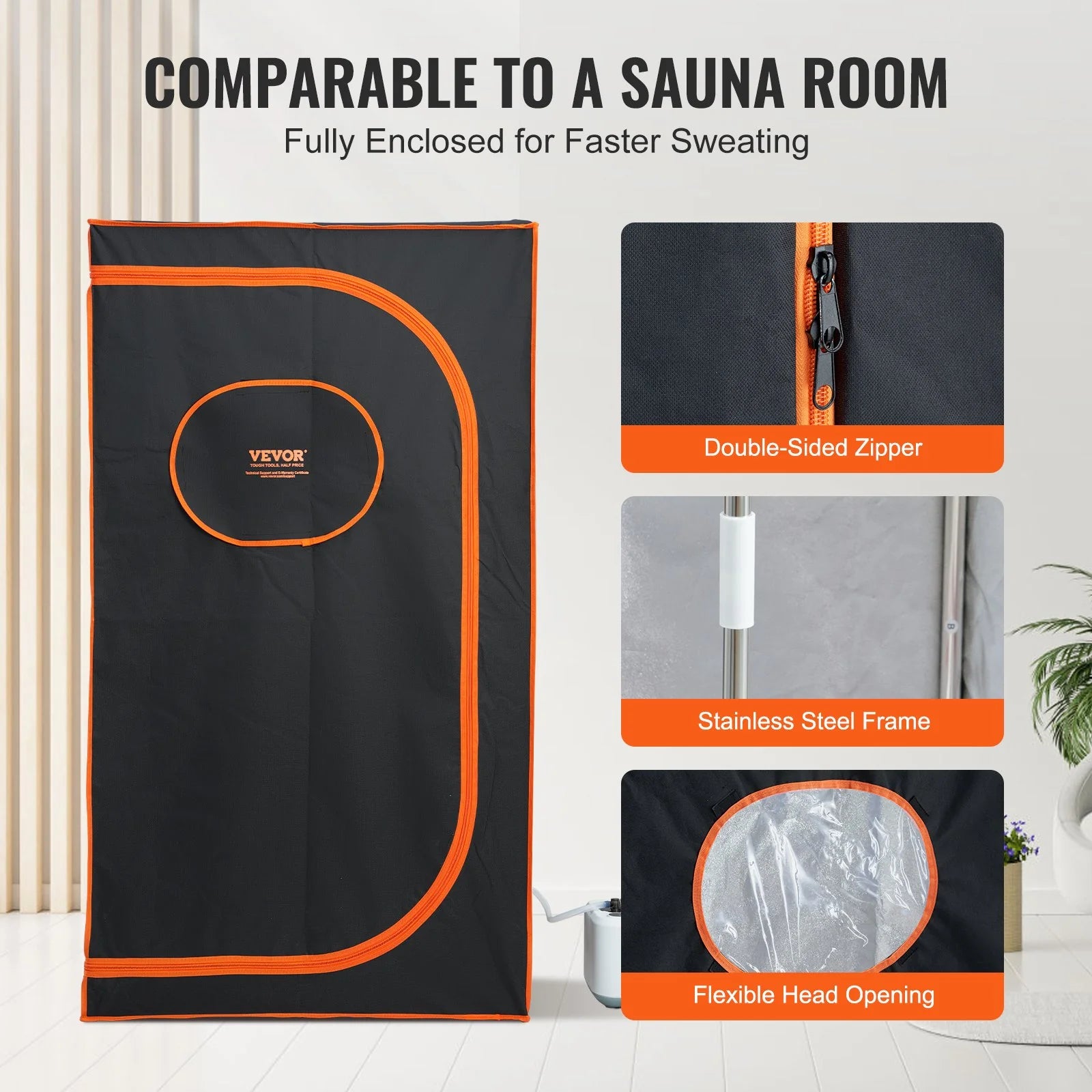 VEVOR Portable Steam Sauna Tent Full Size, 1000W Personal Sauna Blanket Kit for Home Spa, Detoxify & Soothing Heated Body Therapy, Time & Temperature Remote Control with Floor Mat