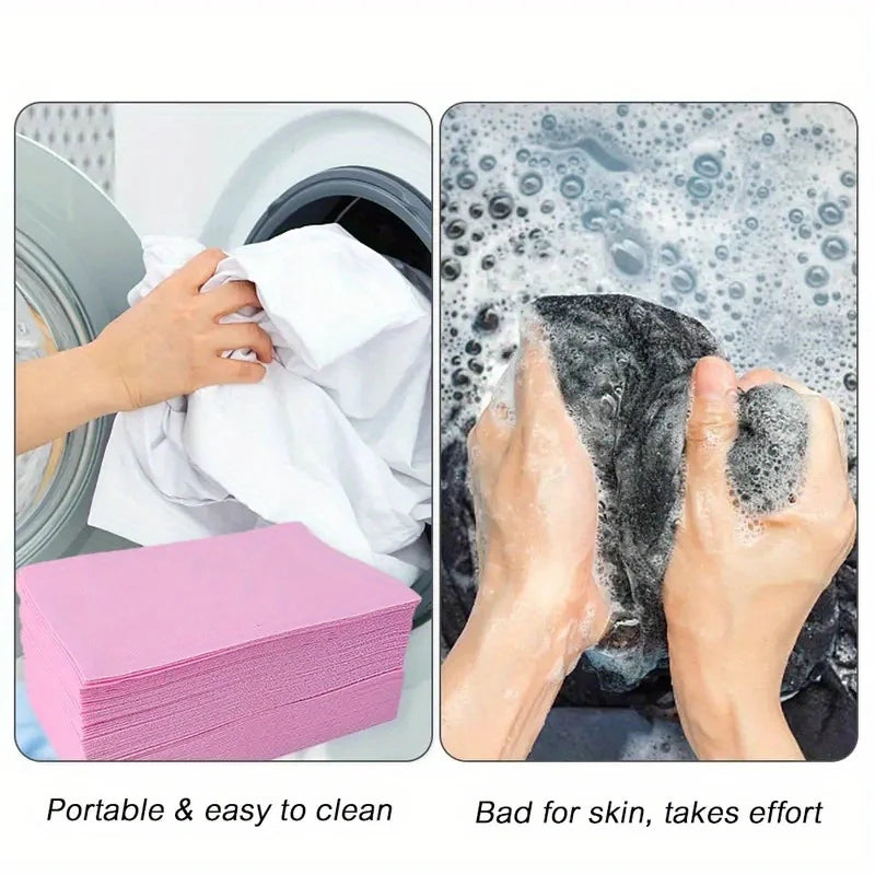 90Pcs Portable Laundry Sheet Fruit Crystal Laundry Bubble Paper Cleaning Sheet Strong Decontamination Scent Lasting Random Color