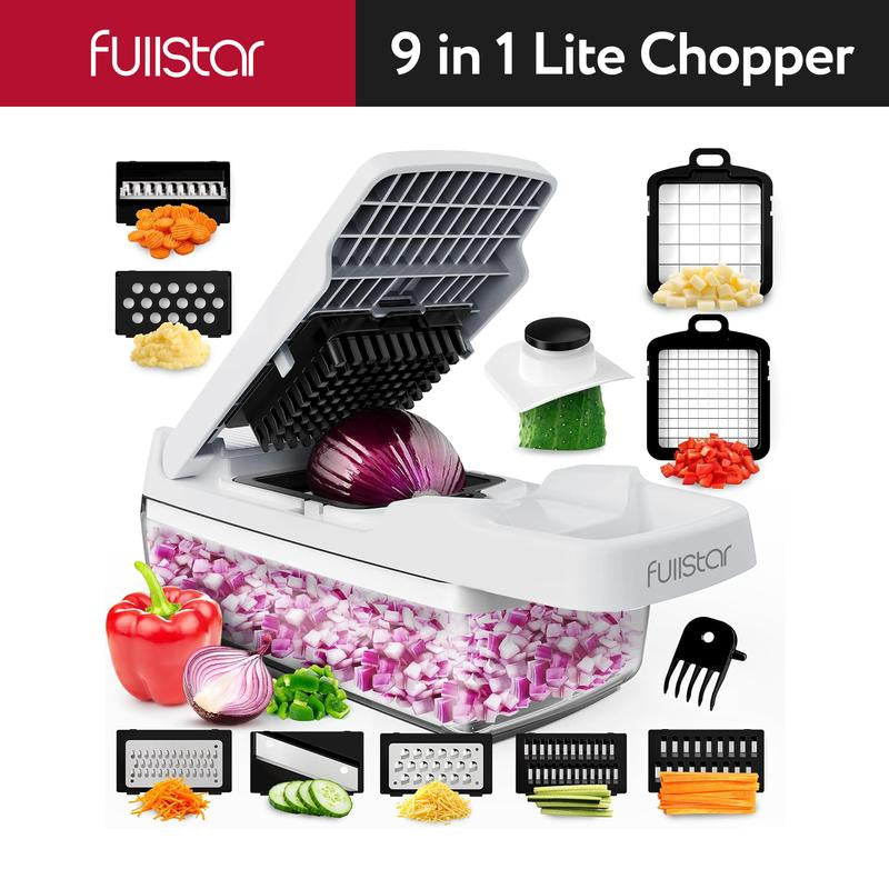 Fullstar Vegetable Chopper - Vegetable Slicer - Onion Chopper with Container - Pro Food Chopper - Slicer Dicer Cutter - Kitchen Gadgets - Chopping - Blade - Handy Set Utensils Stainless Steel