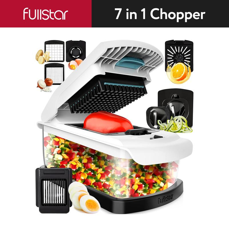 Fullstar Vegetable Chopper - Vegetable Slicer - Onion Chopper with Container - Pro Food Chopper - Slicer Dicer Cutter - Kitchen Gadgets - Chopping - Blade - Handy Set Utensils Stainless Steel