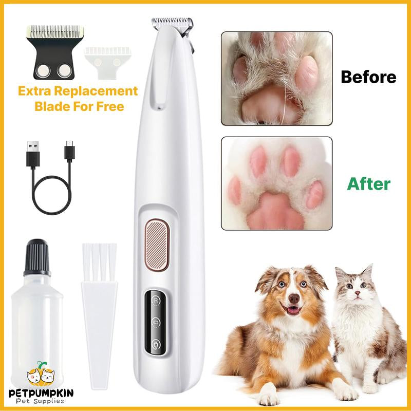 2025 New Pet Trimmer for Dogs and Cats,Waterproof Rechargeable Pet Shaver with LED Light, Multifunctional Pet Hair Clippers for Paws Eyes Ears Face Rump,Dog Stuff,Cat Paw Trimmer