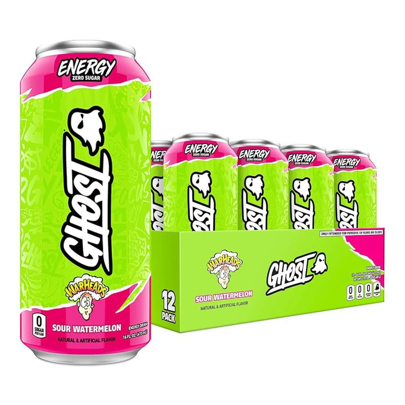 GHOST ENERGY DRINKS - 16Oz Cans - Energy & Focus & No Artificial Colors - 200Mg of Natural Caffeine, L-Carnitine & Taurine - Gluten-Free & Vegan