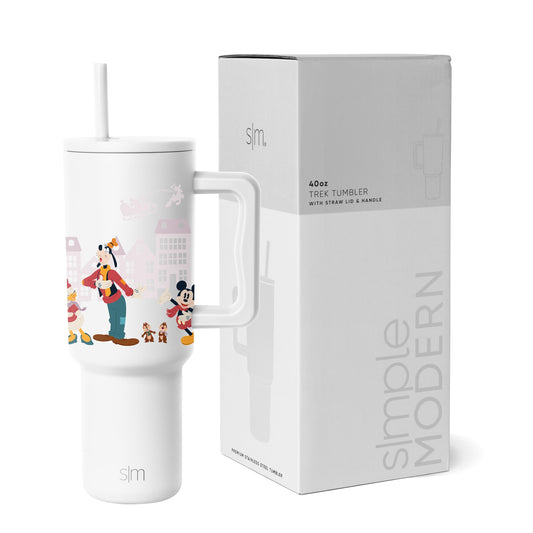 Disney 40 Fl Oz Stainless Steel Trek Tumbler with Straw Lid | Mickey Mouse and Friends Carol