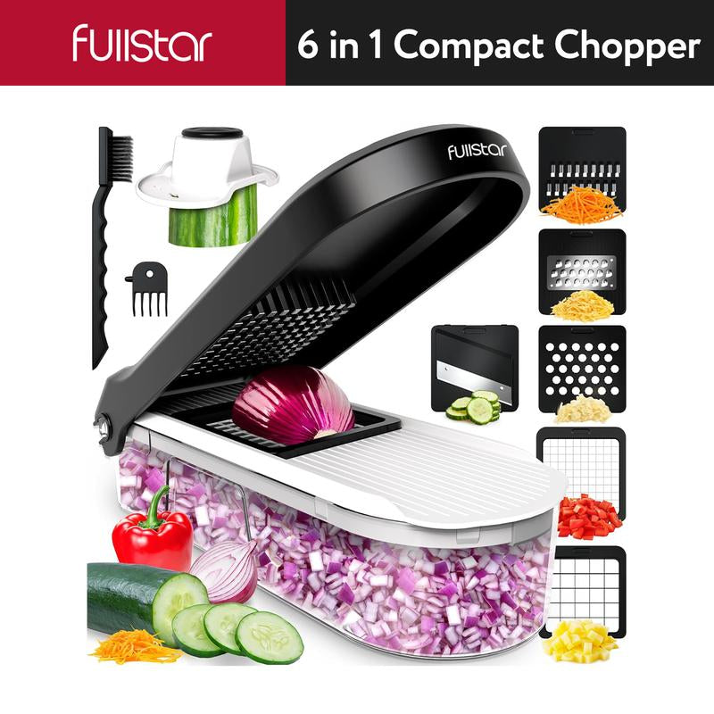 Fullstar Vegetable Chopper - Vegetable Slicer - Onion Chopper with Container - Pro Food Chopper - Slicer Dicer Cutter - Kitchen Gadgets - Chopping - Blade - Handy Set Utensils Stainless Steel