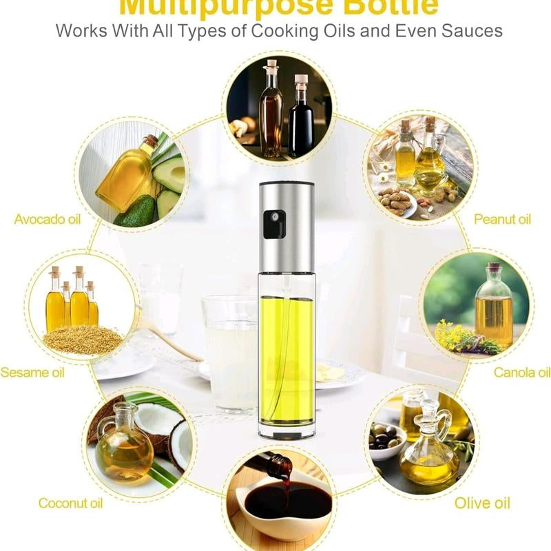 Premium Olive Oil Sprayer for Cooking, 1 Pack Food-Grade Olive Oil Spray Glassbottle Olive Oil Mister Spray Bottle for Cooking, Perfect for Salad, BBQ, Baking Portable Household