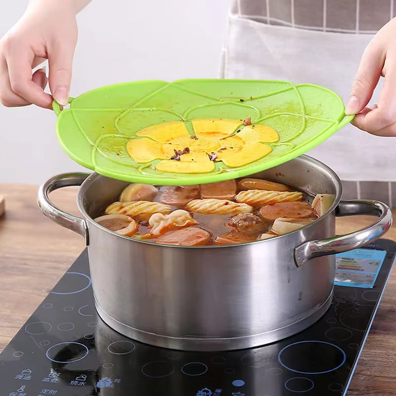 26CM Heat-Resistant Silicone Lid Spill Stopper Cover for Pot Pan Multi-Purpose Kitchen Accessories Cooking Tools Microwave Safe