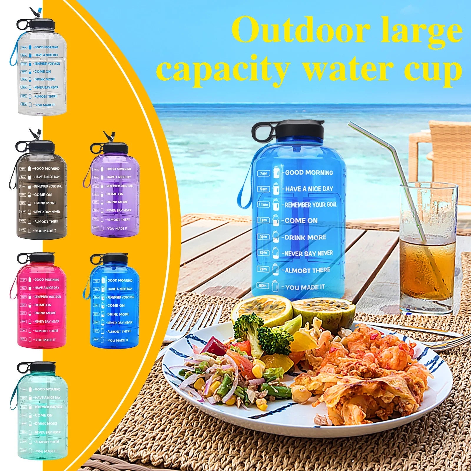 Water Bottles  128 Oz Sports Water Bottle Large Capacity Outdoor Convenient Water Bottle Water Bottle on Clearance