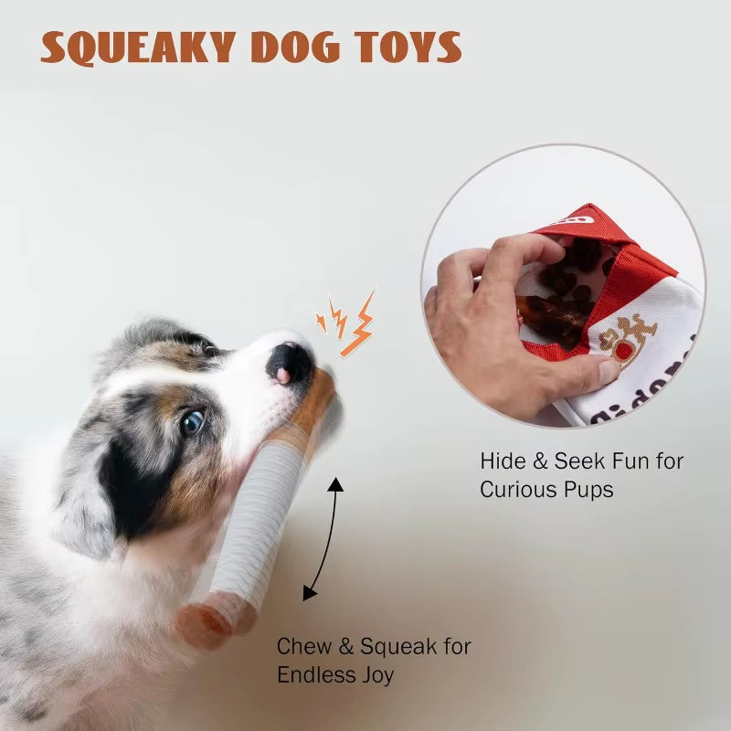 Funny Interactive Plush Dog Toys Creative Cigarette Interactive Giggles Dog Toys Funny Plush Chewing Toy Cigaret Box Pet Gifts