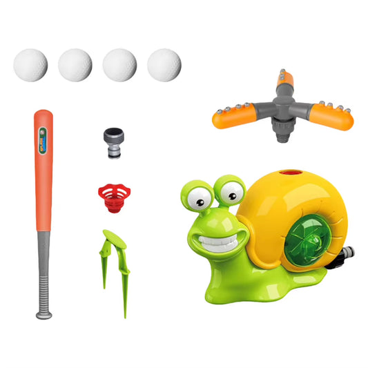 2 in 1 Water Sprinkler Baseball Toy Cartoon Snail Summer Garden Lawns Water Toys Spray Water Toys for Summer Lawn Pool Fun