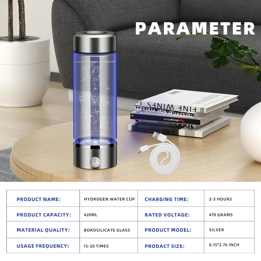 Purify Hydrogen Water Bottle Generator,Rechargeable Hydrogen Water Bottle with SPE/PEM Technology